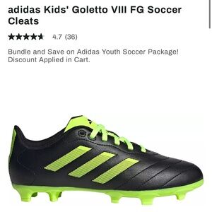 Adidas Youth Soccer Cleats Black and Neon Green